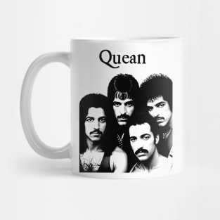 Cursed Classic Rock Band PARODY Funny Off Brand Knock Off Meme (Black & White) Mug